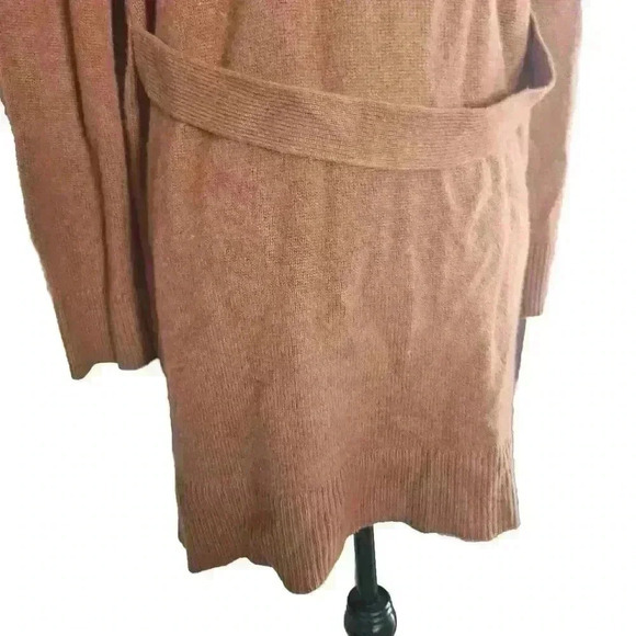 Theory Womens Brown Rib Sleeve 100% Cashmere Cardigan In Syrup M - Picture 5 of 12